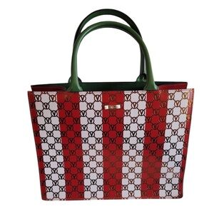 Valentino by Mario Valentino Victoria Monogram Stripe Tote NWOT